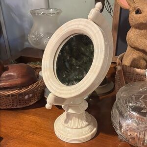 Elegant Art Deco Vintage Rare Bone Cream Vanity Mirror